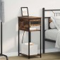 vidaXL Κομοδίνο Καπνιστό Δρύς 41 x 28 x 76 εκ. Επεξεργασμένο Ξύλο