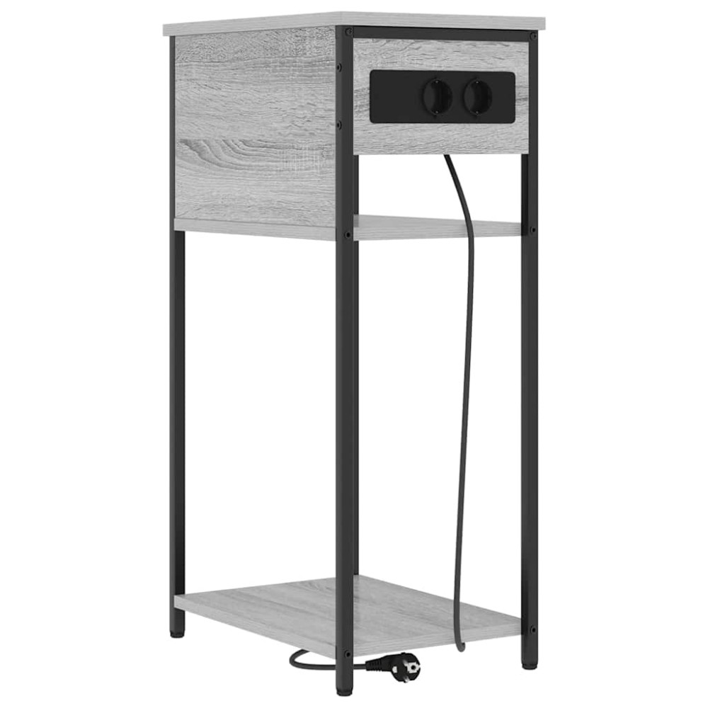 vidaXL Κομοδίνο Γκρίζο Σονομα 41 x 28 x 76 εκ. Επεξεργασμένο Ξύλο