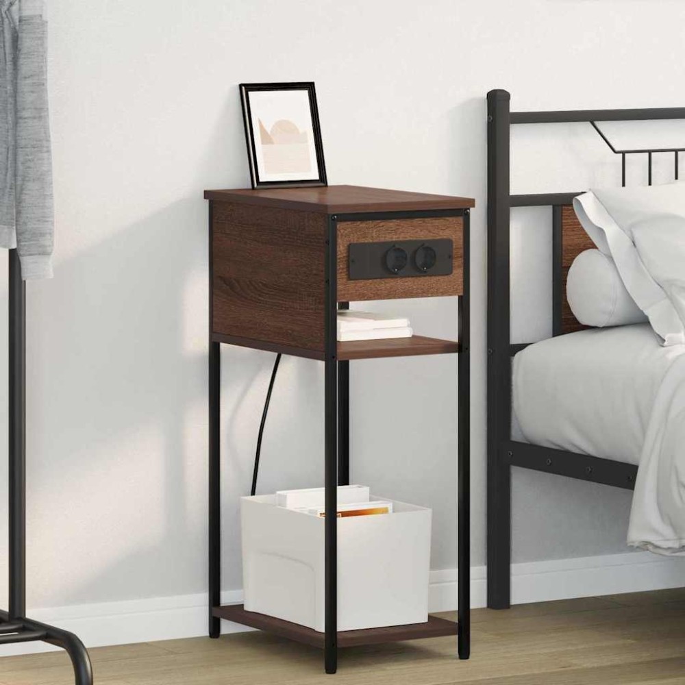 vidaXL Κομοδίνο Καφέ δρυς 41 x 28 x 76 εκ. Επεξεργασμένο Ξύλο