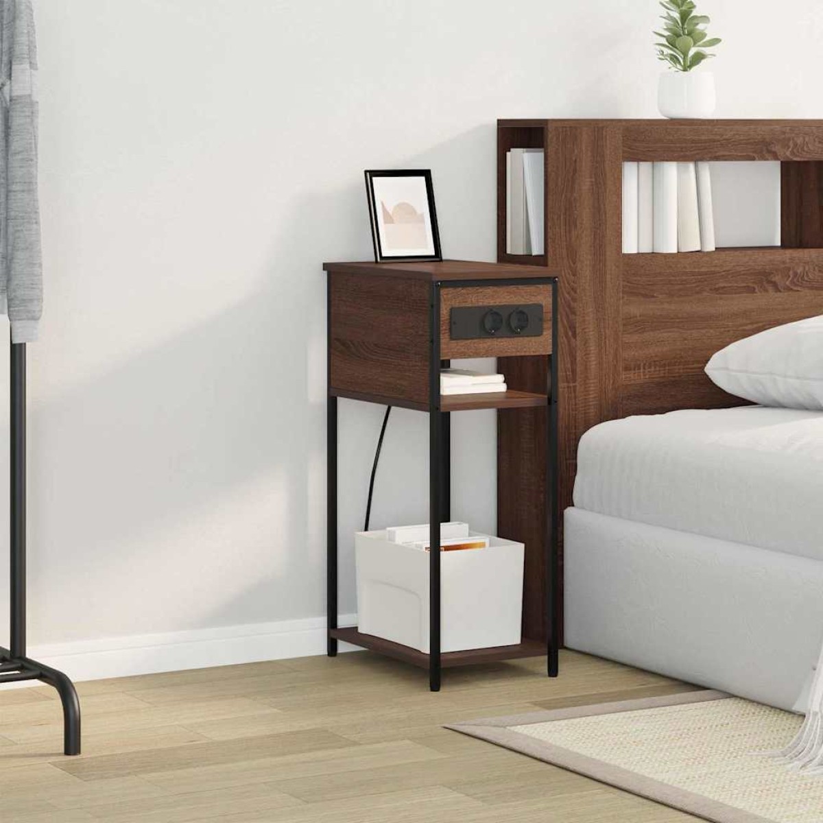vidaXL Κομοδίνο Καφέ δρυς 41 x 28 x 76 εκ. Επεξεργασμένο Ξύλο