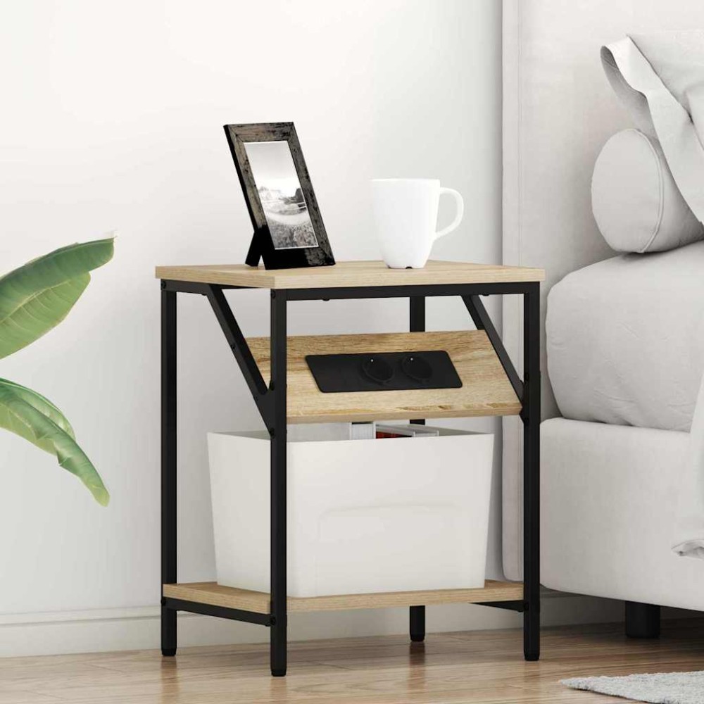 vidaXL Κομοδίνο Δρύς Sonoma 38 x 30 x 48 εκ. Επεξεργασμένο Ξύλο