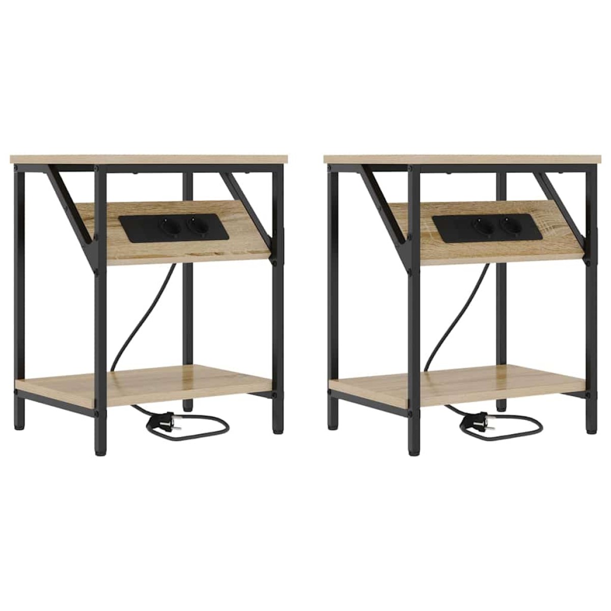 vidaXL Κομοδίνο 2 τμχ. Δρύς Sonoma 38 x 30 x 48 εκ. Επεξεργασμένο Ξύλο