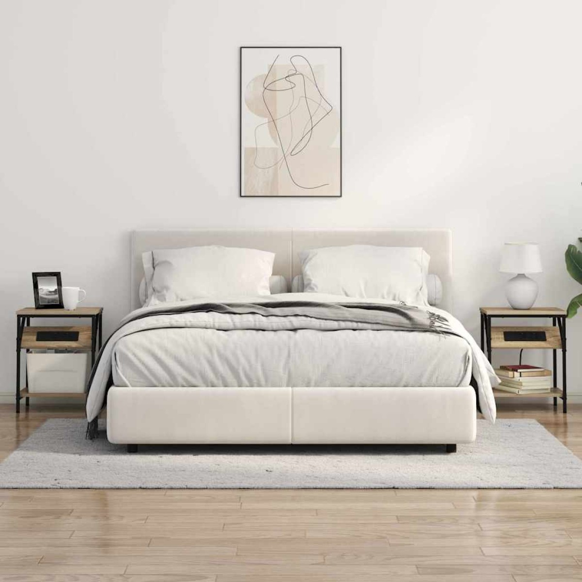 vidaXL Κομοδίνο 2 τμχ. Δρύς Sonoma 38 x 30 x 48 εκ. Επεξεργασμένο Ξύλο