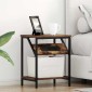 vidaXL Κομοδίνο 2 τμχ. Καπνιστό Δρύς 38 x 30 x 48 εκ.