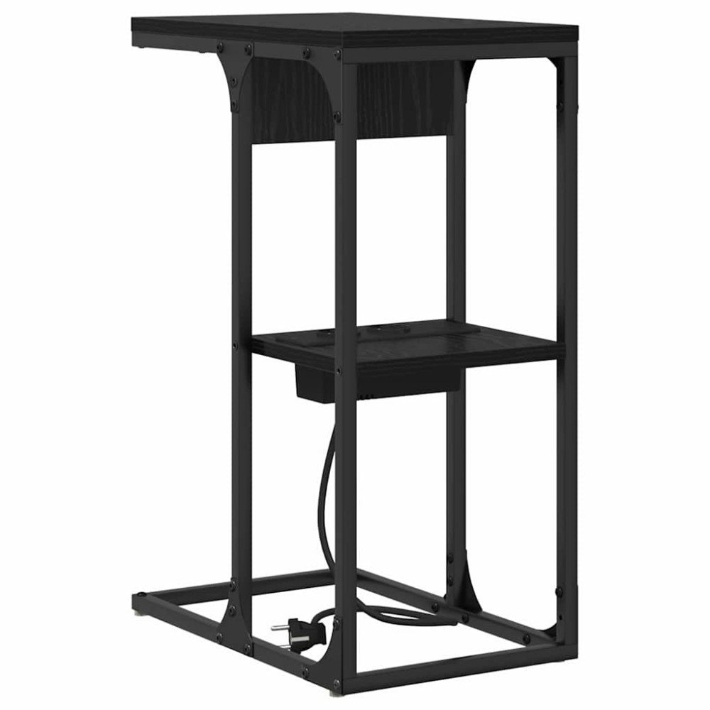 vidaXL Κομοδίνο Μαύρη Οξυά 41,5 x 26 x 60,5 εκ Επεξεργασμένο Ξύλο