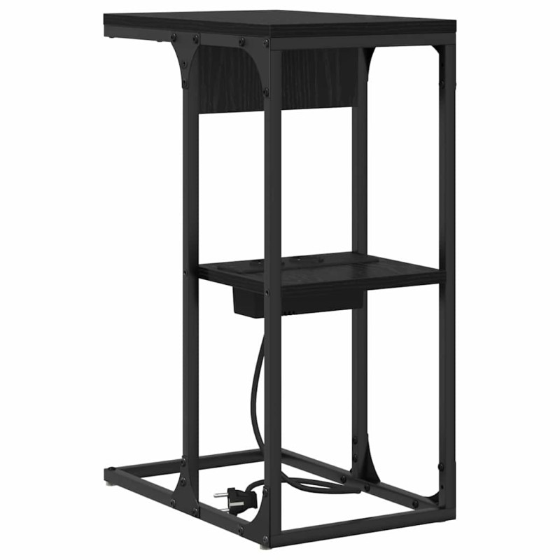 vidaXL Κομοδίνο Μαύρη Οξυά 41,5 x 26 x 60,5 εκ Επεξεργασμένο Ξύλο