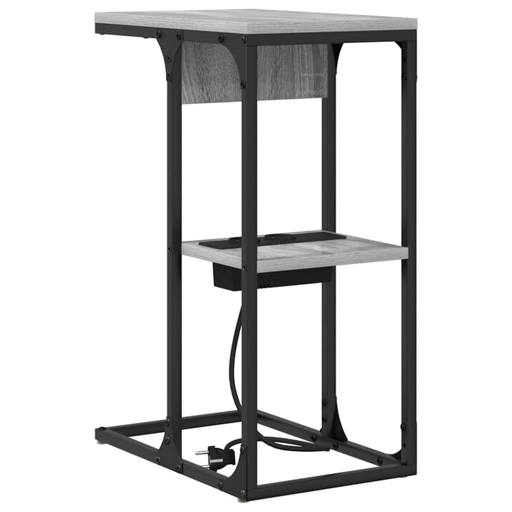 vidaXL Κομοδίνο Γκρίζο Σονομα 41,5 x 26 x 60,5 εκ Επεξεργασμένο Ξύλο