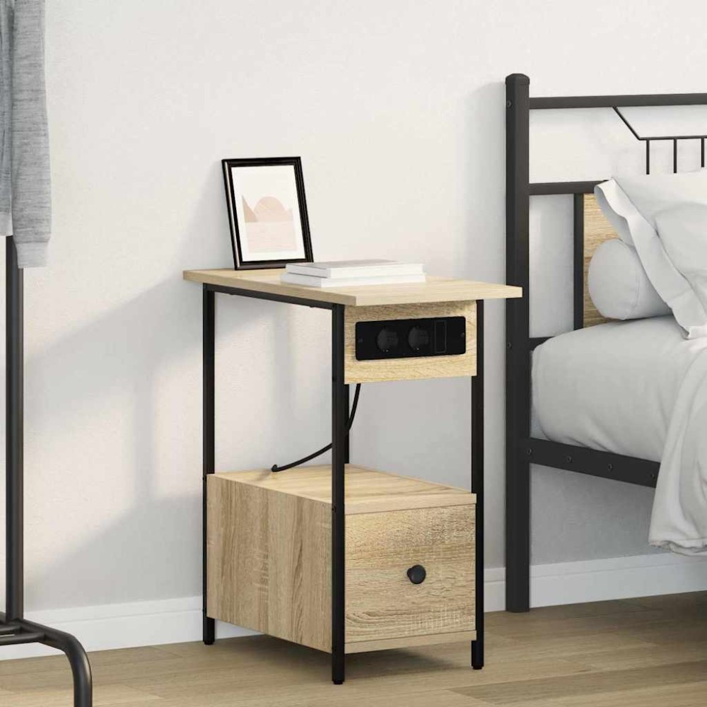 vidaXL Κομοδίνο Δρύς Sonoma 60 x 30 x 61 εκ Επεξεργασμένο Ξύλο