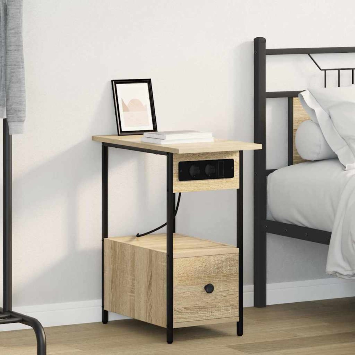vidaXL Κομοδίνο Δρύς Sonoma 60 x 30 x 61 εκ Επεξεργασμένο Ξύλο