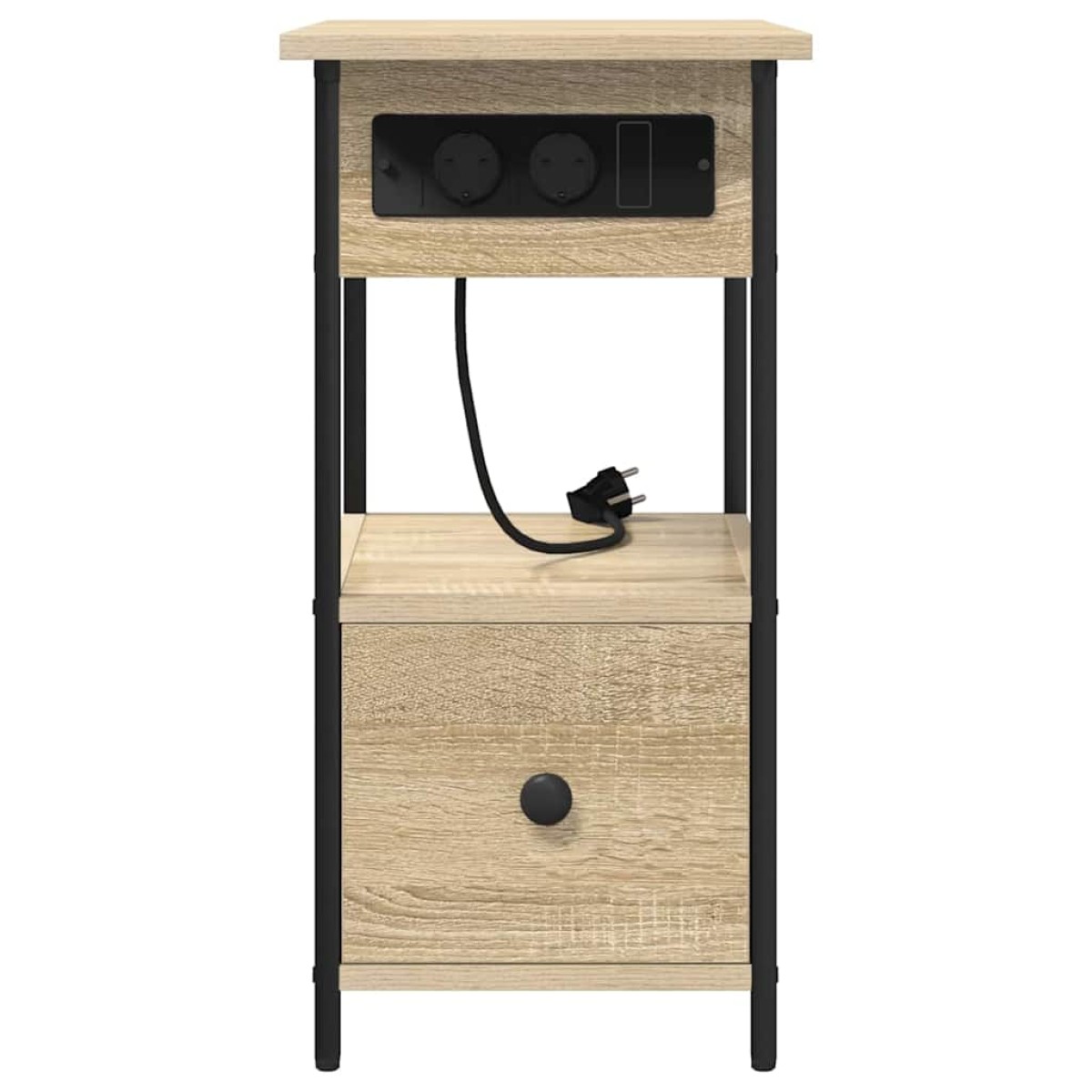 vidaXL Κομοδίνο Δρύς Sonoma 60 x 30 x 61 εκ Επεξεργασμένο Ξύλο