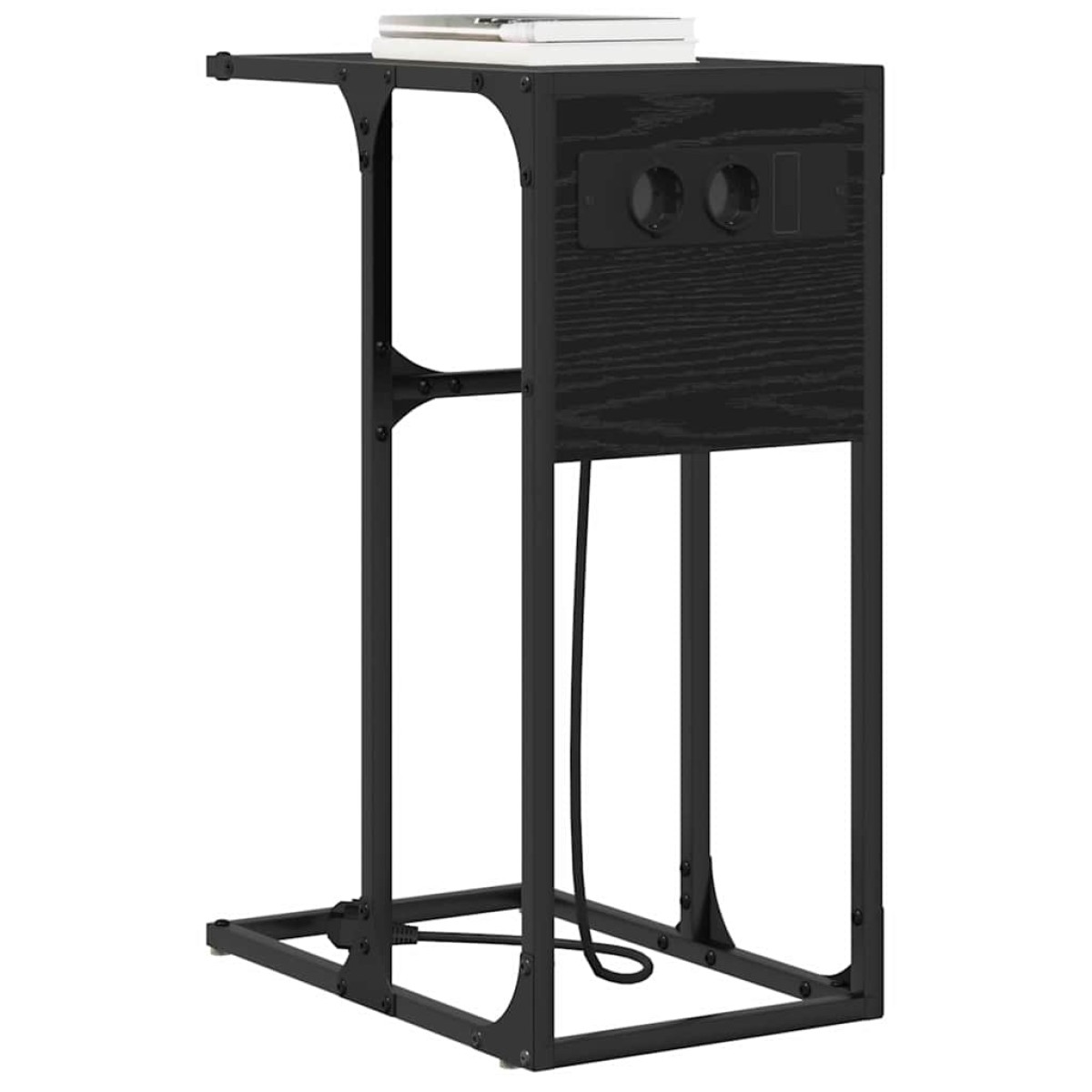 vidaXL Κομοδίνο Μαύρη Οξυά 41,5 x 26 x 60,5 εκ Επεξεργασμένο Ξύλο