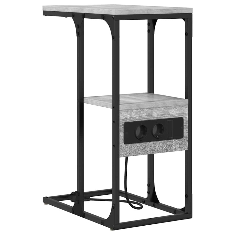 vidaXL Κομοδίνο Γκρίζο Σονομα 41,5 x 26 x 60,5 εκ Επεξεργασμένο Ξύλο