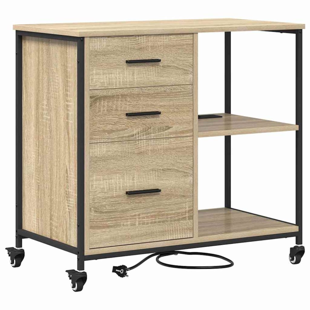 vidaXL Ντουλάπα με Σταθμό Φόρτισης 76 x 41 x 72 cm Επεξεργασμένο Ξύλο