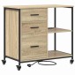 vidaXL Ντουλάπα με Σταθμό Φόρτισης 76 x 41 x 72 cm Επεξεργασμένο Ξύλο