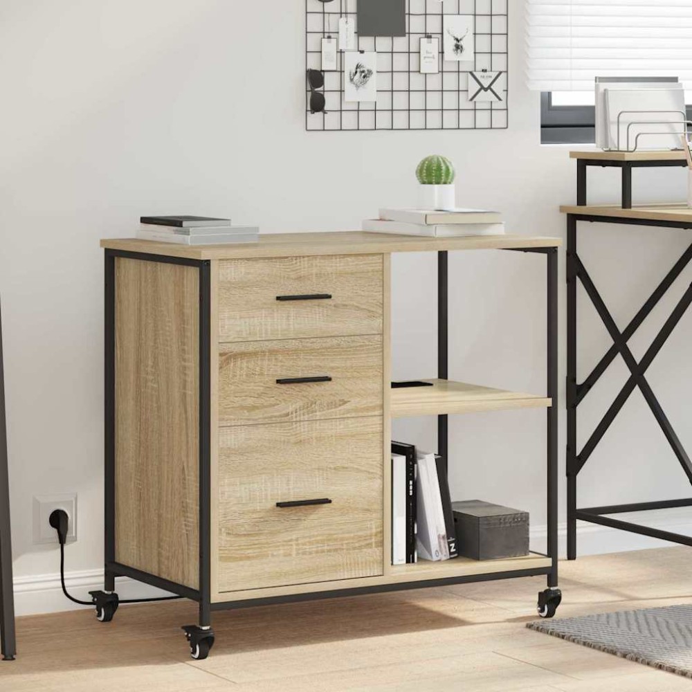 vidaXL Ντουλάπα με Σταθμό Φόρτισης 76 x 41 x 72 cm Επεξεργασμένο Ξύλο