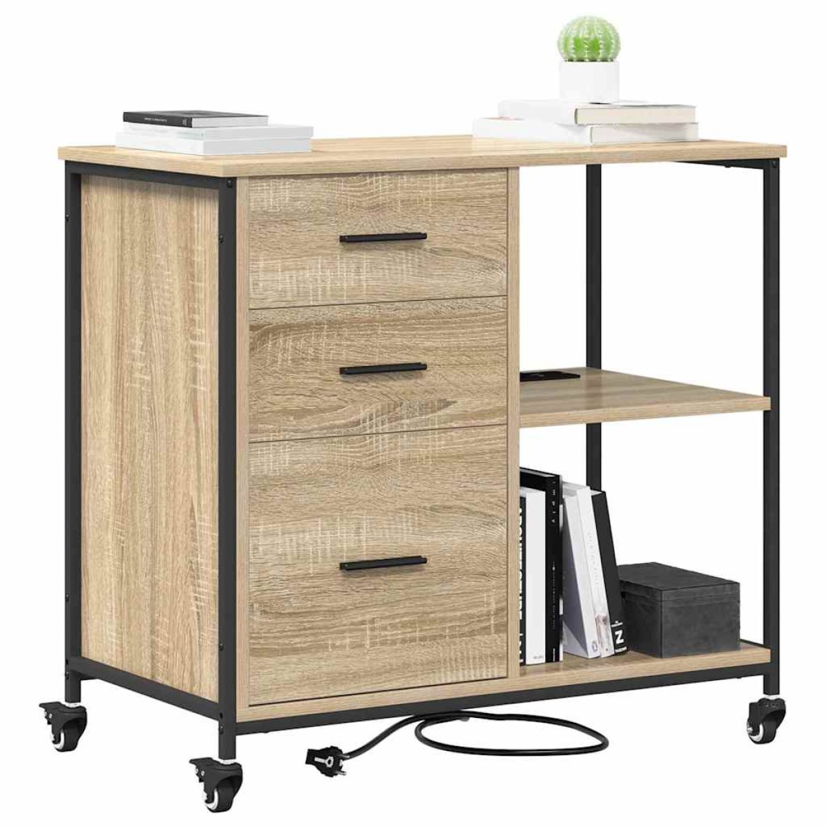 vidaXL Ντουλάπα με Σταθμό Φόρτισης 76 x 41 x 72 cm Επεξεργασμένο Ξύλο