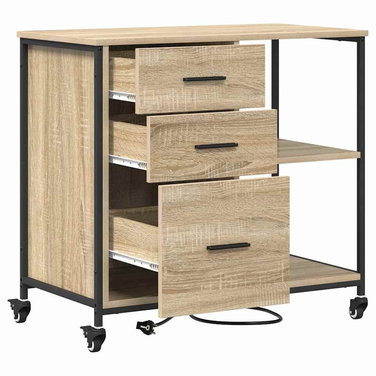 vidaXL Ντουλάπα με Σταθμό Φόρτισης 76 x 41 x 72 cm Επεξεργασμένο Ξύλο