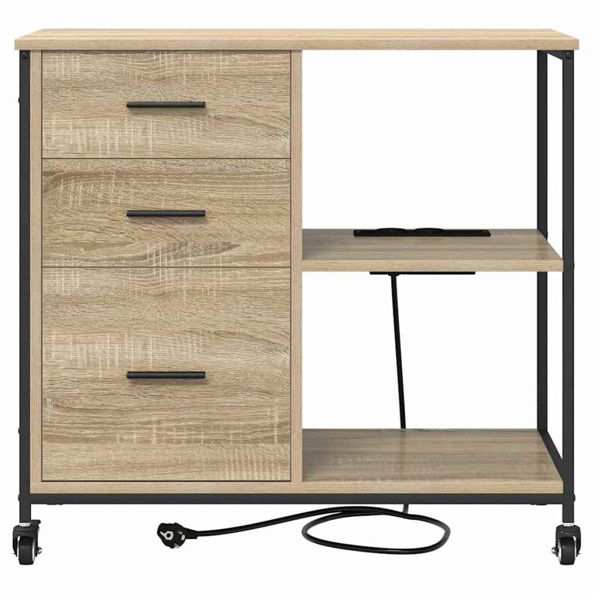 vidaXL Ντουλάπα με Σταθμό Φόρτισης 76 x 41 x 72 cm Επεξεργασμένο Ξύλο