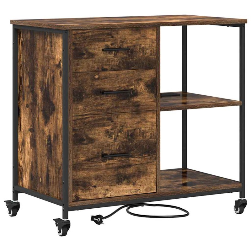 vidaXL Ντουλάπα με Σταθμό Φόρτισης 76 x 41 x 72 cm Επεξεργασμένο Ξύλο