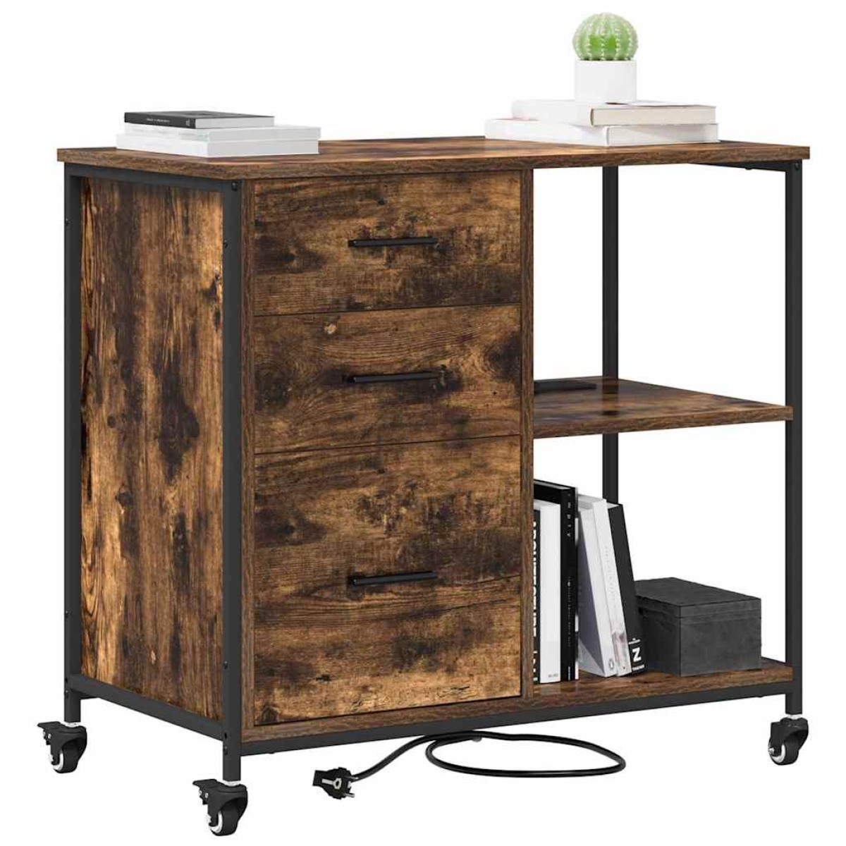 vidaXL Ντουλάπα με Σταθμό Φόρτισης 76 x 41 x 72 cm Επεξεργασμένο Ξύλο