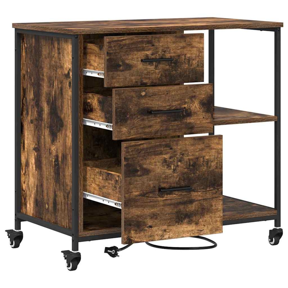 vidaXL Ντουλάπα με Σταθμό Φόρτισης 76 x 41 x 72 cm Επεξεργασμένο Ξύλο