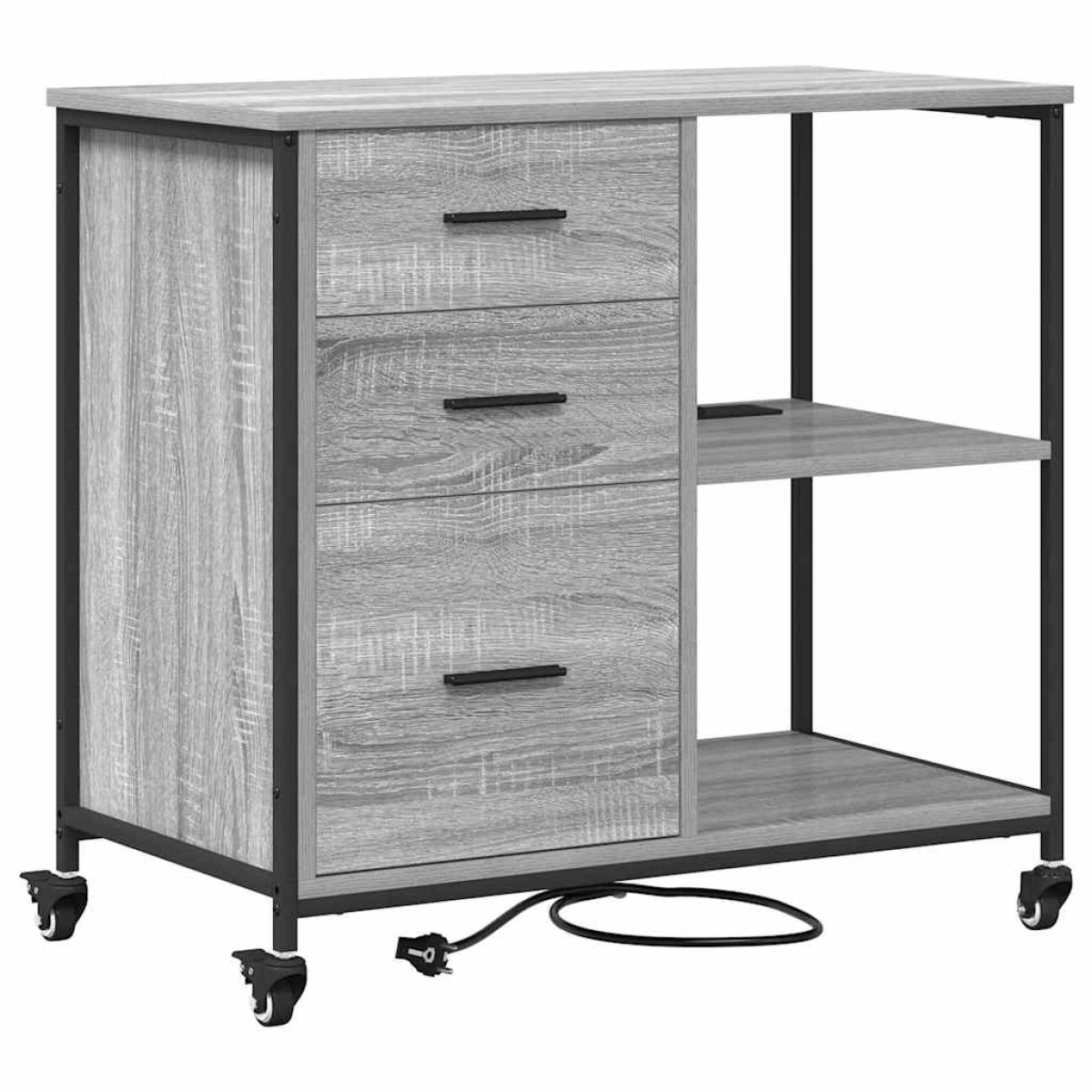 vidaXL Ντουλάπα με Σταθμό Φόρτισης 76 x 41 x 72 cm Επεξεργασμένο Ξύλο