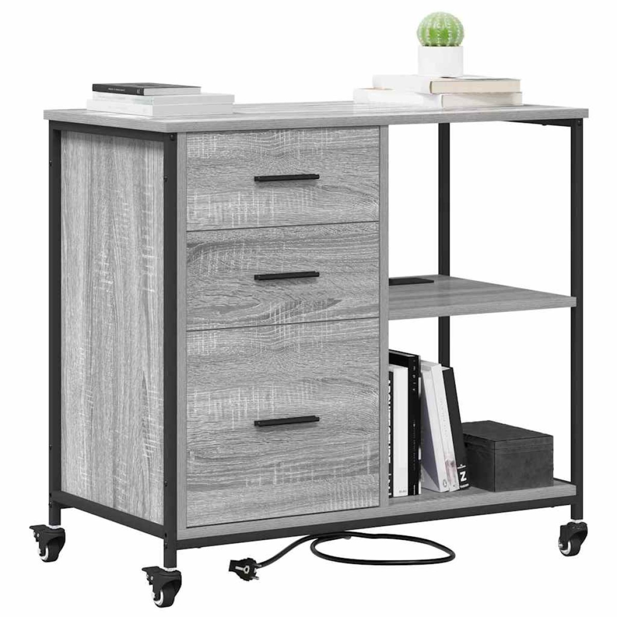 vidaXL Ντουλάπα με Σταθμό Φόρτισης 76 x 41 x 72 cm Επεξεργασμένο Ξύλο