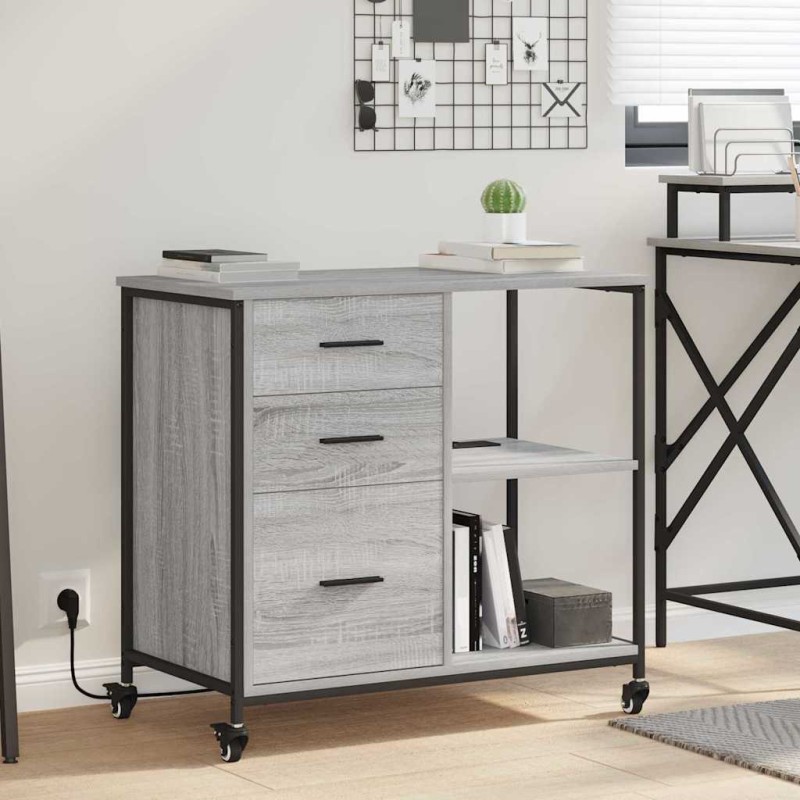 vidaXL Ντουλάπα με Σταθμό Φόρτισης 76 x 41 x 72 cm Επεξεργασμένο Ξύλο