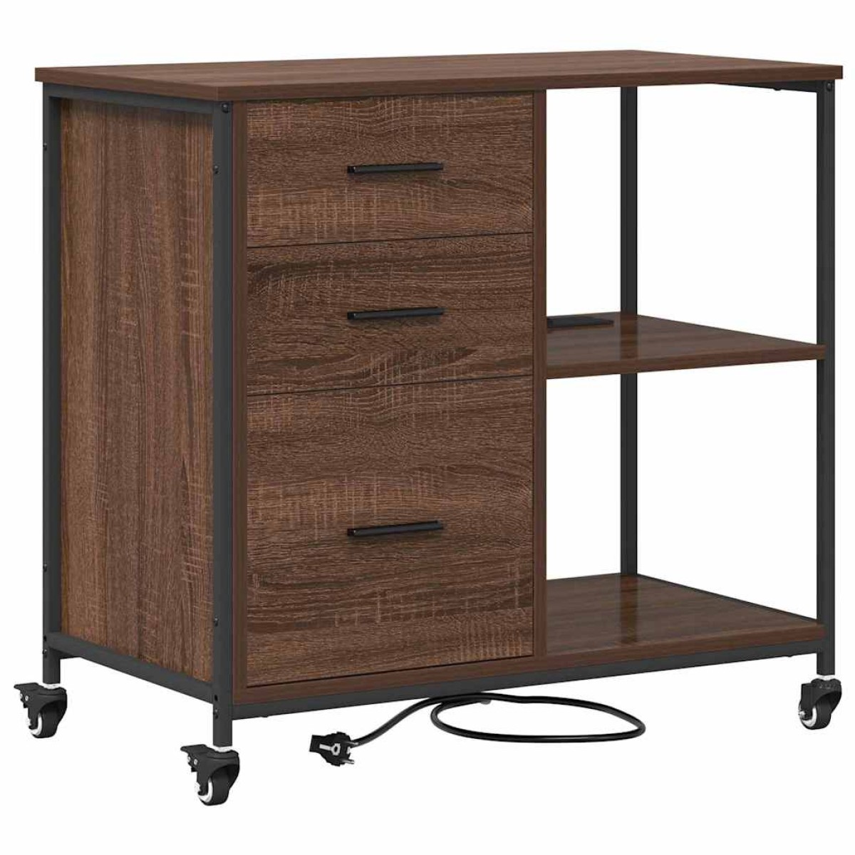 vidaXL Ντουλάπα με Σταθμό Φόρτισης 76 x 41 x 72 cm Επεξεργασμένο Ξύλο