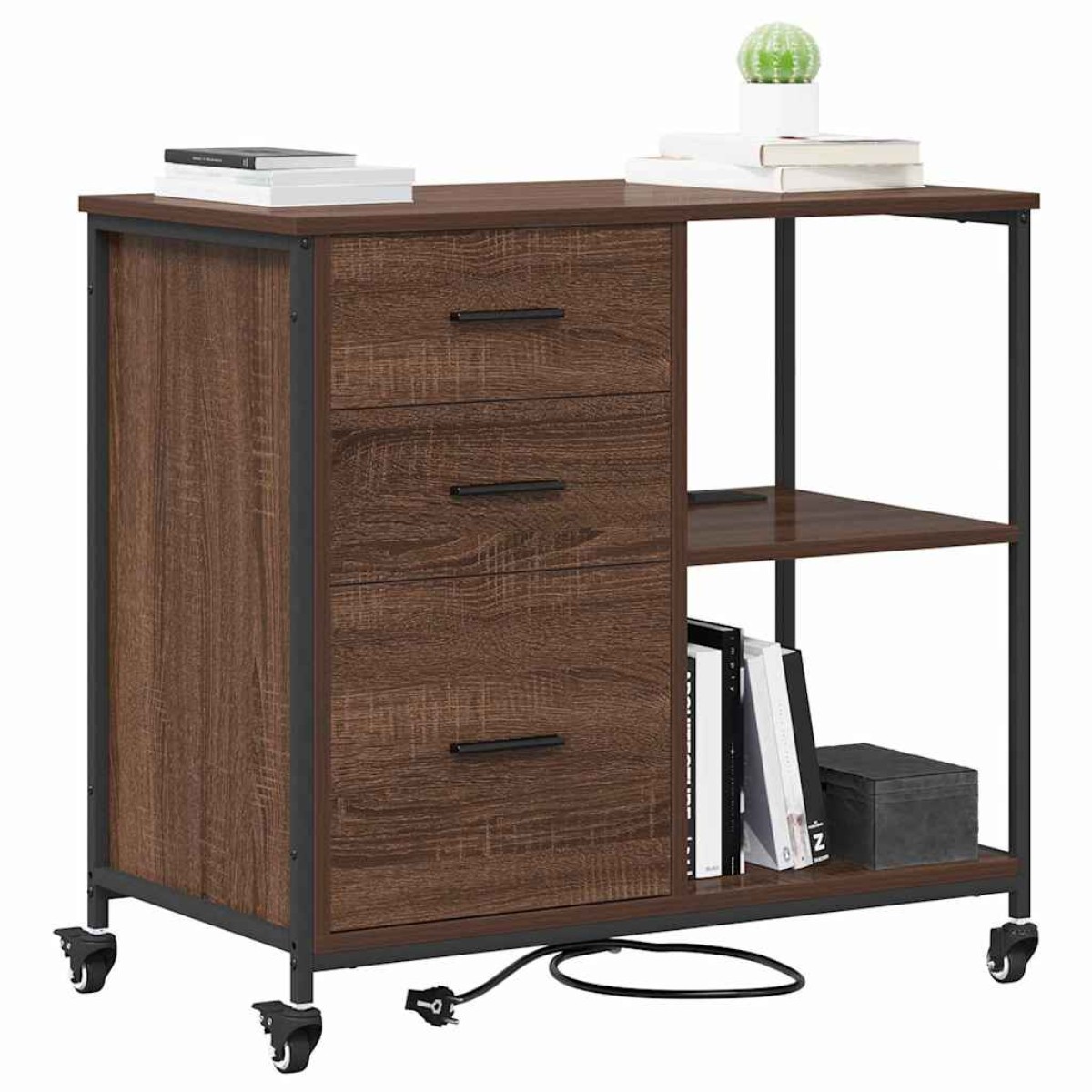 vidaXL Ντουλάπα με Σταθμό Φόρτισης 76 x 41 x 72 cm Επεξεργασμένο Ξύλο