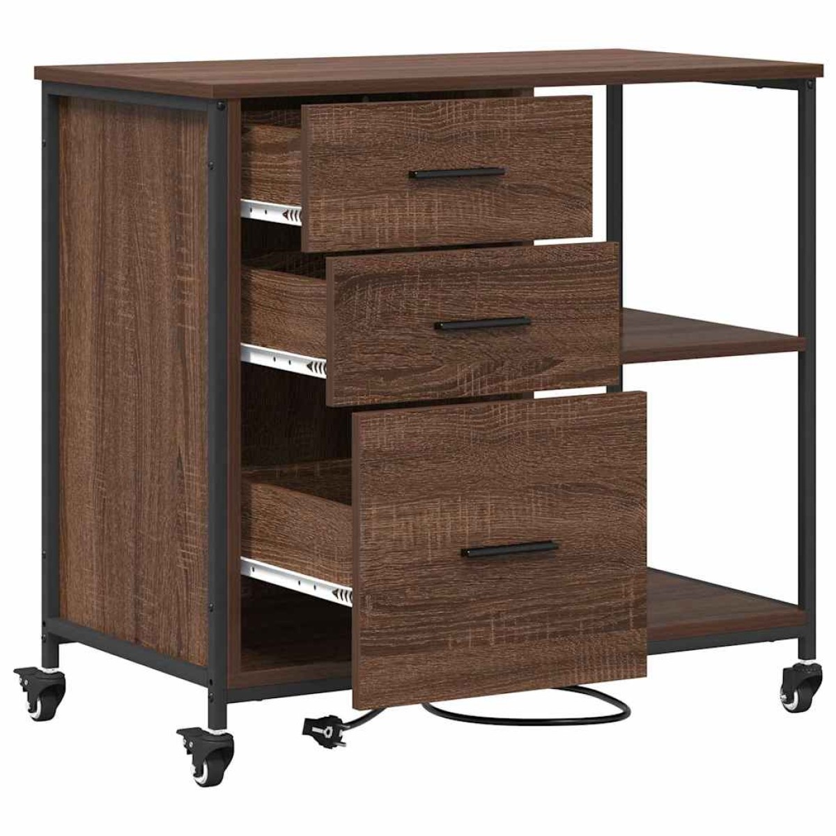 vidaXL Ντουλάπα με Σταθμό Φόρτισης 76 x 41 x 72 cm Επεξεργασμένο Ξύλο
