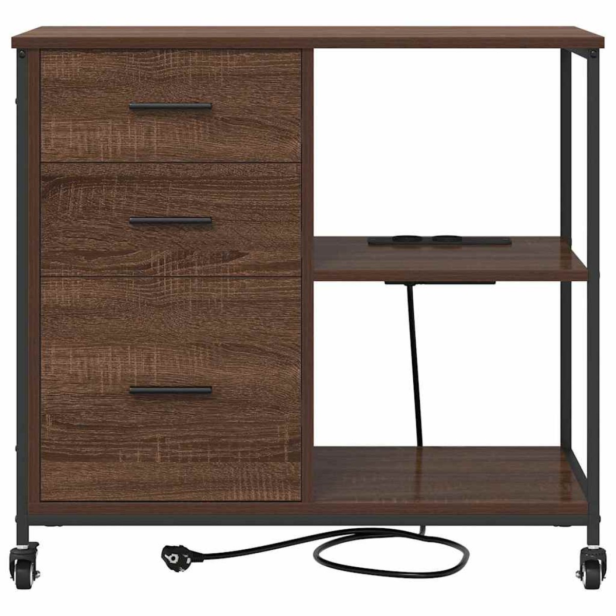 vidaXL Ντουλάπα με Σταθμό Φόρτισης 76 x 41 x 72 cm Επεξεργασμένο Ξύλο