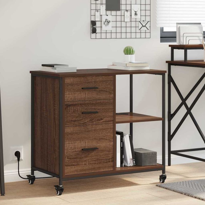 vidaXL Ντουλάπα με Σταθμό Φόρτισης 76 x 41 x 72 cm Επεξεργασμένο Ξύλο