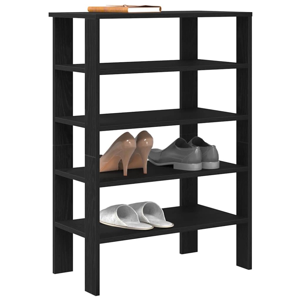 Ράφι παπουτσιών vidaXL Μαύρο 61x32x87,5 cm Κατασκευασμένο ξύλο
