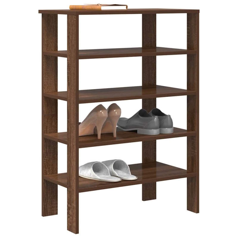 vidaXL Ράφι παπουτσιών καφέ δρυς 61x32x87,5 cm Κατασκευασμένο ξύλο
