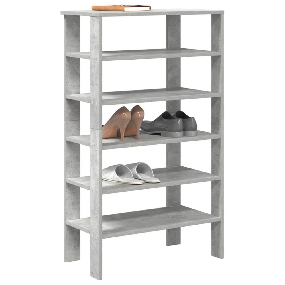 Ράφι παπουτσιών vidaXL Γκρι μπετόν 61x32x105 cm Κατασκευασμένο ξύλο