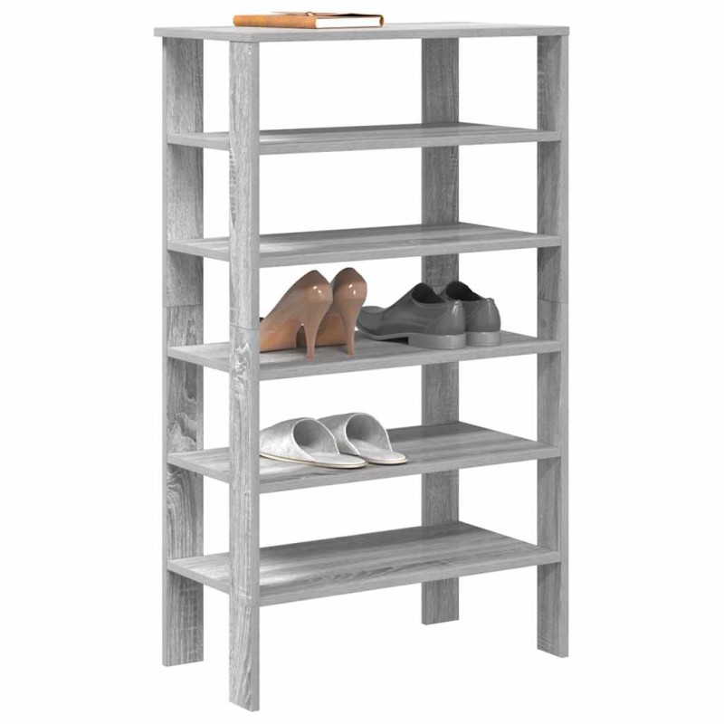 Ράφι παπουτσιών vidaXL Γκρι Sonoma 61x32x105 cm Κατασκευασμένο ξύλο