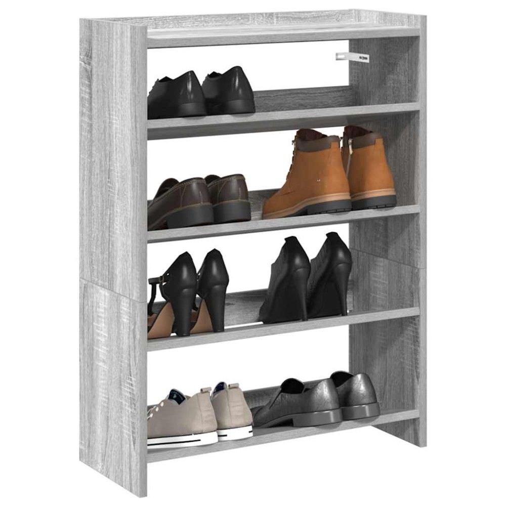 Ράφι παπουτσιών vidaXL Γκρι Sonoma 60x25x81 cm Κατασκευασμένο ξύλο