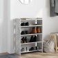 Ράφι παπουτσιών vidaXL Γκρι μπετόν 60x25x62 cm Κατασκευασμένο ξύλο