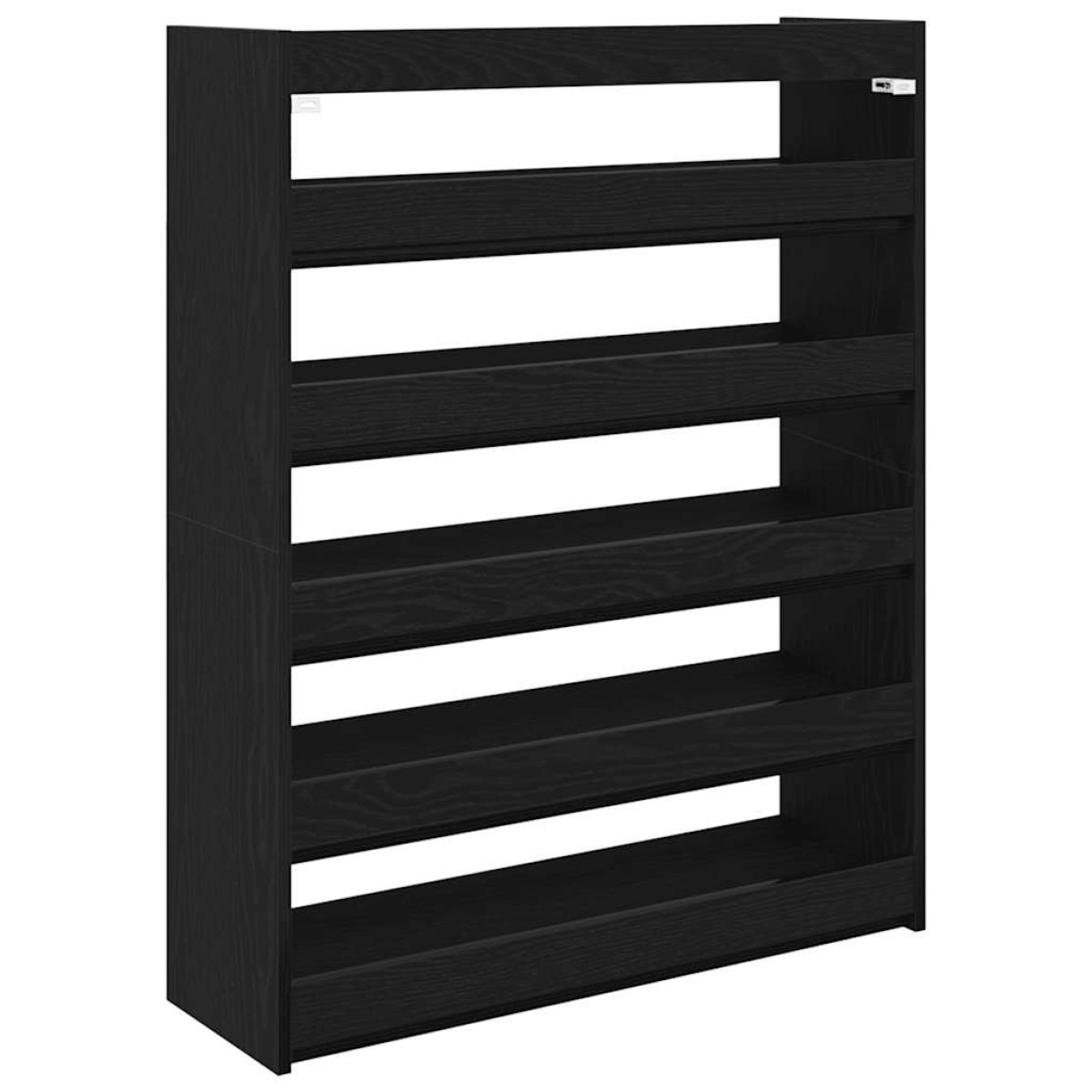 Ράφι παπουτσιών vidaXL Μαύρο 80x25x100 cm Κατασκευασμένο ξύλο