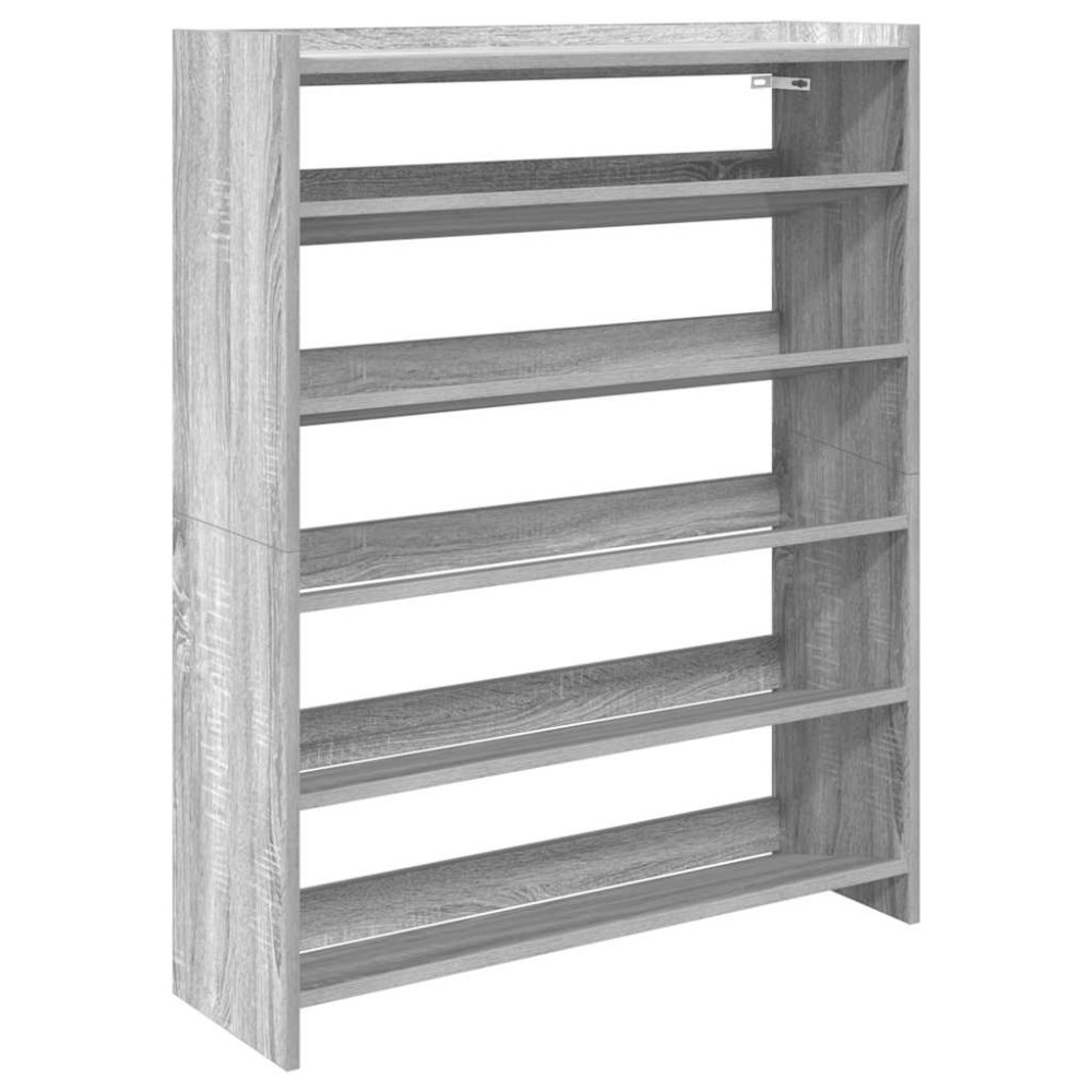 Ράφι παπουτσιών vidaXL Γκρι Sonoma 80x25x100 cm Κατασκευασμένο ξύλο