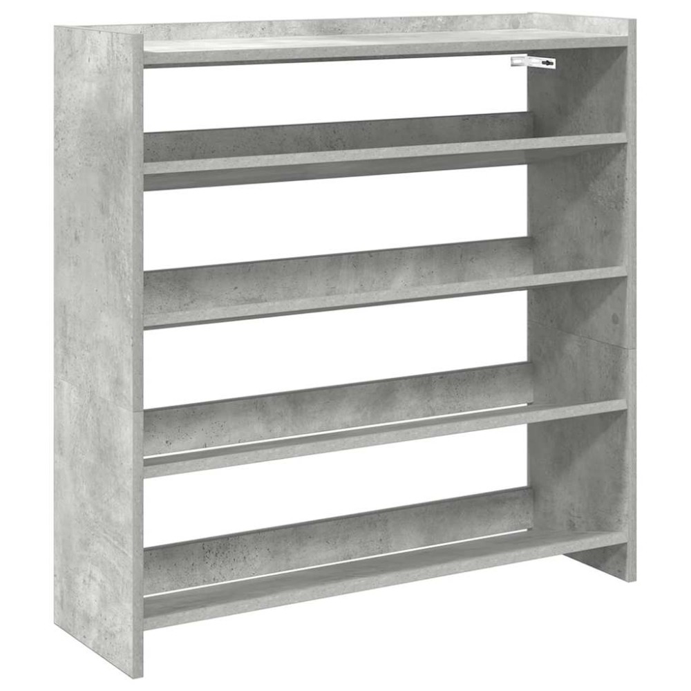 Ράφι παπουτσιών vidaXL Γκρι μπετόν 80x25x81 cm Κατασκευασμένο ξύλο