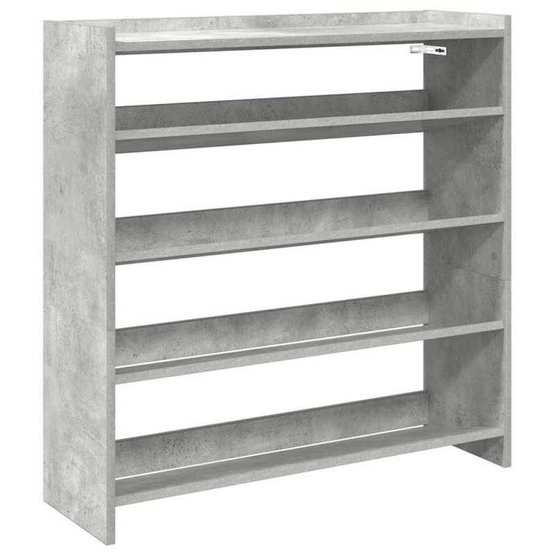 Ράφι παπουτσιών vidaXL Γκρι μπετόν 80x25x81 cm Κατασκευασμένο ξύλο