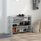 Ράφι παπουτσιών vidaXL Γκρι μπετόν 80x25x62 cm Κατασκευασμένο ξύλο
