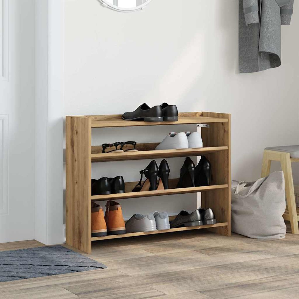 Ράφι παπουτσιών vidaXL Artisan Oak 80x25x62 cm Κατασκευασμένο ξύλο