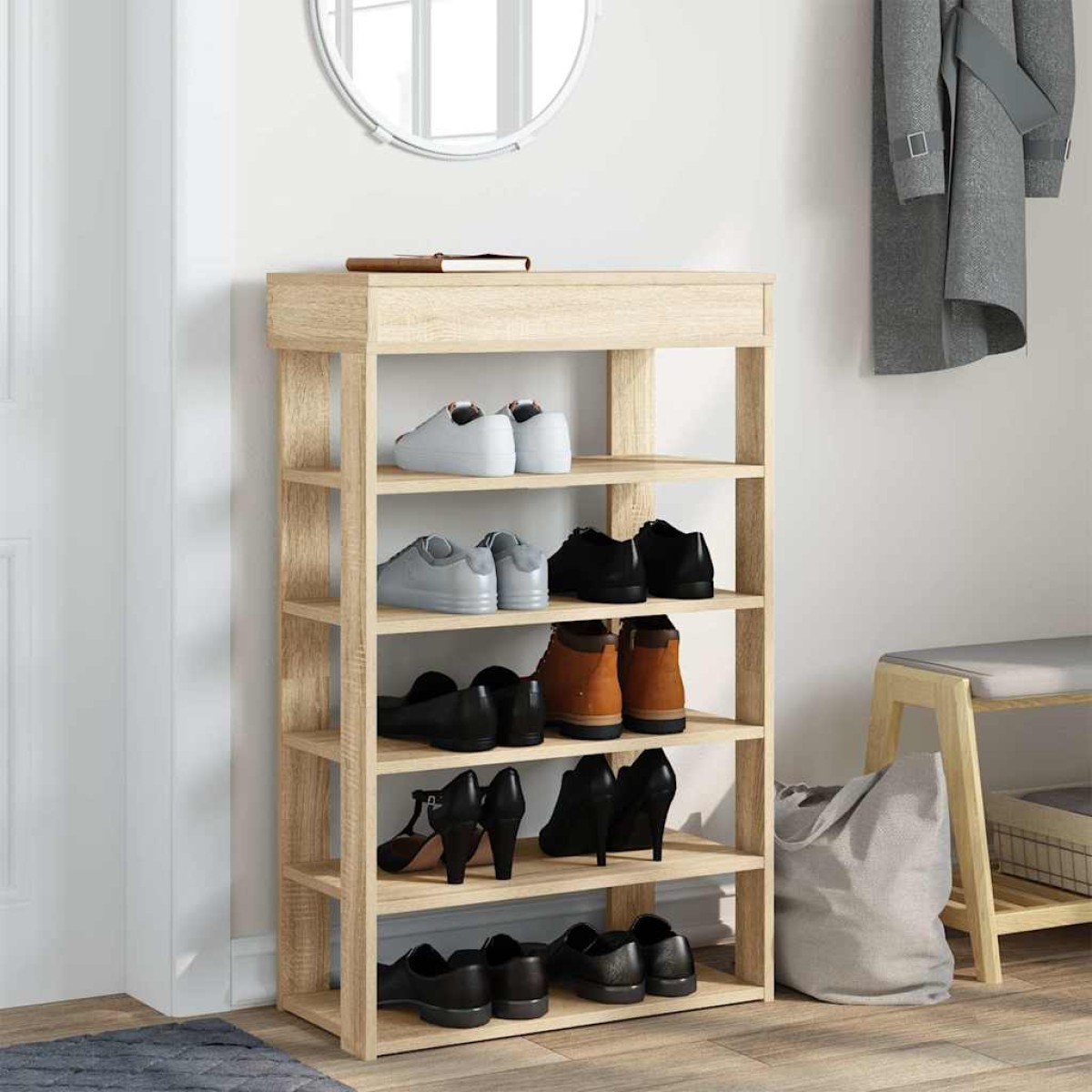 vidaXL Παπουτσοθήκη sonoma Δρυς 60x30x98 εκ. Επεξεργασμένο Ξύλο
