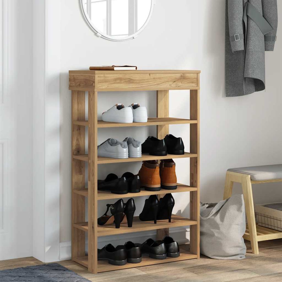 Ράφι παπουτσιών vidaXL Artisan Oak 60x30x98 cm Κατασκευασμένο ξύλο