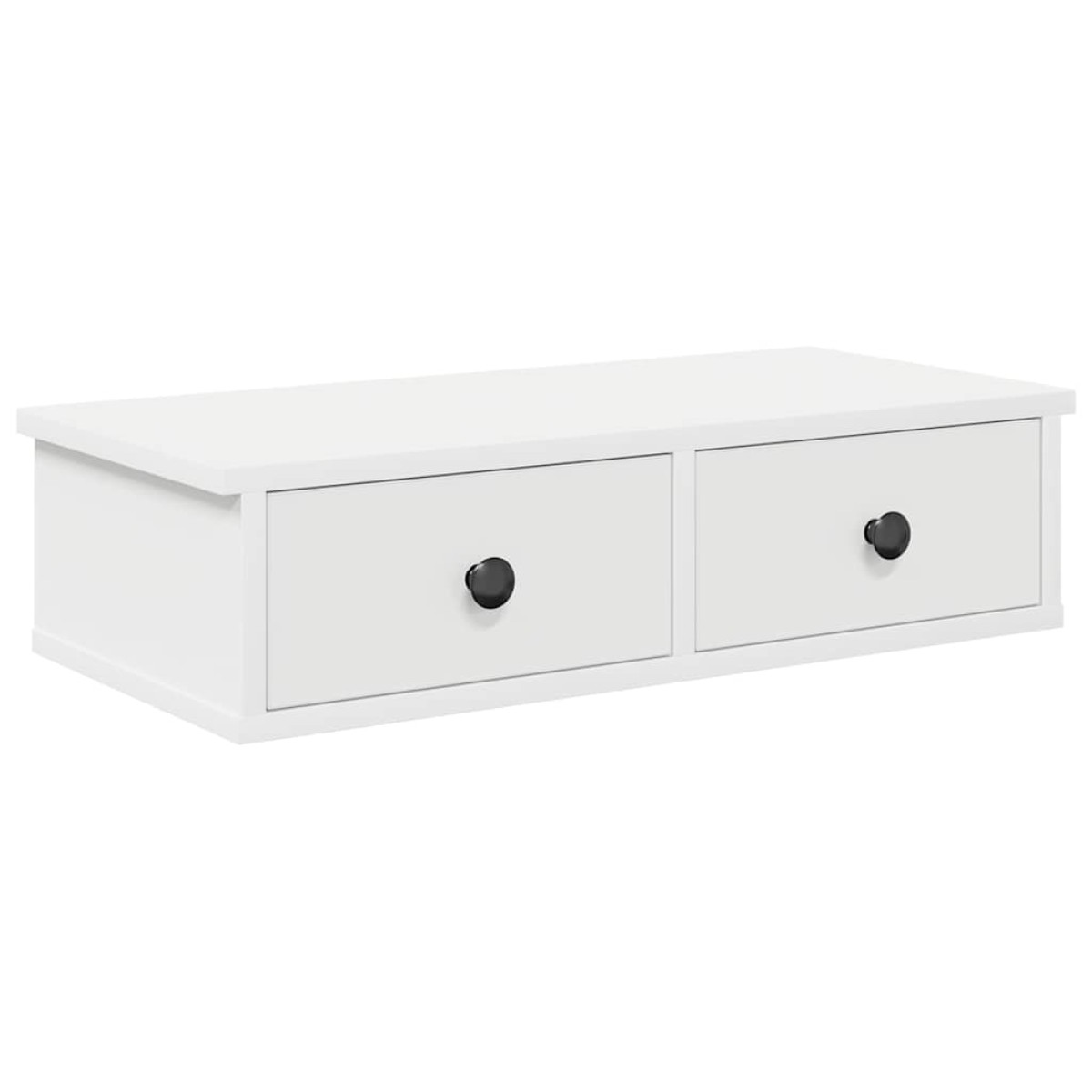 vidaXL Ράφι τοίχου με συρτάρια Λευκό 60x28x15 cm Κατασκευασμένο ξύλο