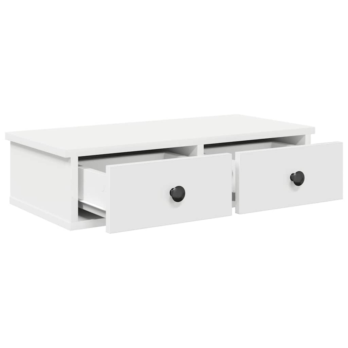 vidaXL Ράφι τοίχου με συρτάρια Λευκό 60x28x15 cm Κατασκευασμένο ξύλο