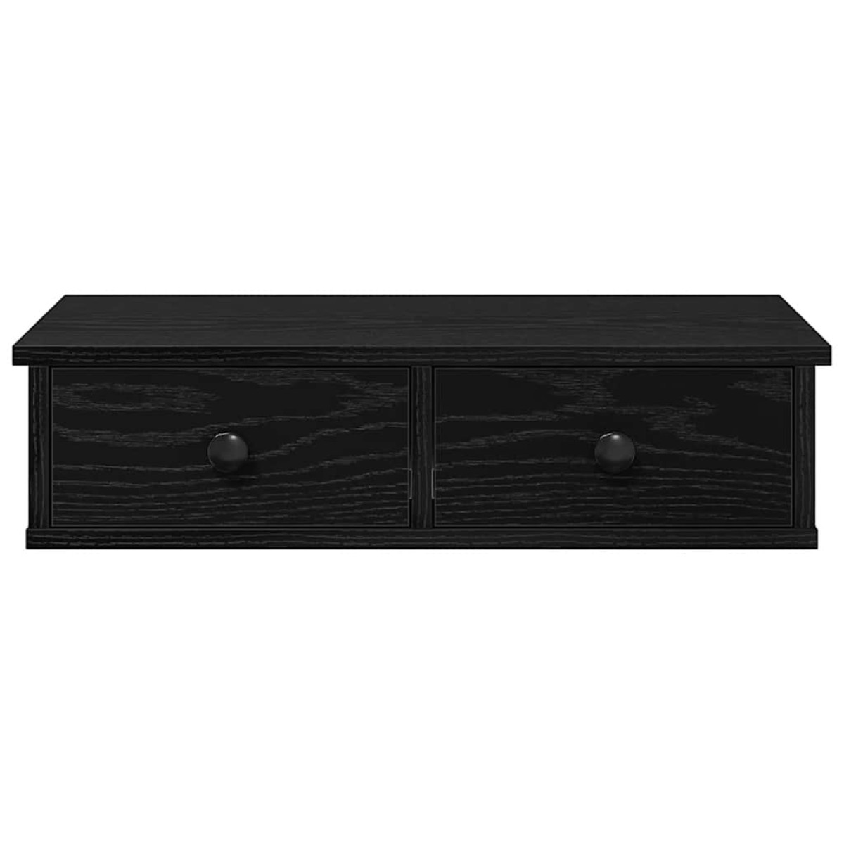 vidaXL Ράφι τοίχου με συρτάρια Μαύρο 60x28x15 cm Κατασκευασμένο ξύλο